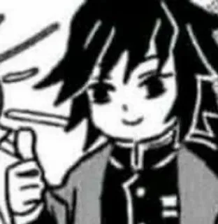 🤍 Giyu Tomioka Demon Slayer Anime, Manga, Demon Slayer, Giyu Tomioka, Pollice in su, Chibi whatsapp sticker