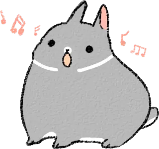😗 tier, hase, musik, singen, süß, cartoon telegram sticker