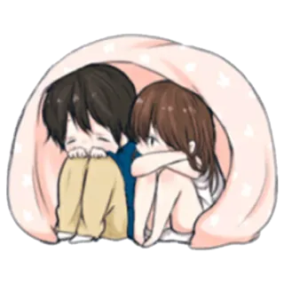 😉 Couple, Anime, Romance, Dessin animé, Câlin telegram sticker