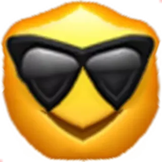 😎 Emoji, Lunettes de soleil, Cool, Jaune telegram sticker
