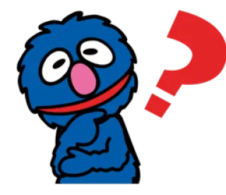 🤔 Grover Sesame Street Grover, Sesamstraße, Fragezeichen, Monster, Cartoon whatsapp sticker