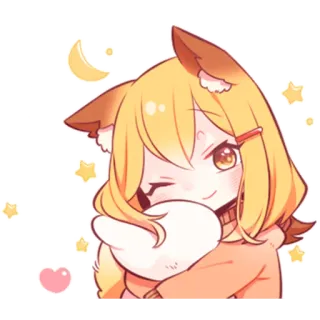 🌃 anime, cute, kawaii, cartoon, girl, sticker, chibi telegram sticker