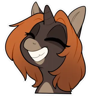 😄 poney, licorne, souriant, dessin animé, autocollant, amical, mignon telegram sticker