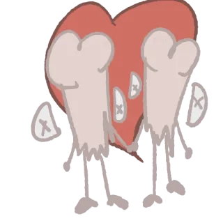💞 coeur, squelette, mort, os, effrayant, dessin animé whatsapp sticker