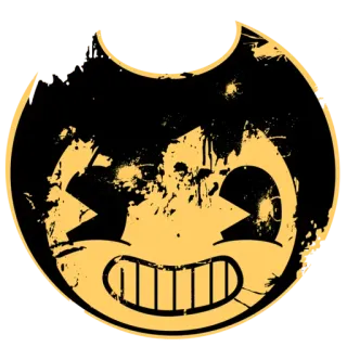 😁 Bendy Bendy and the Ink Machine desenho animado, monstro, terror, preto e amarelo, assustador telegram sticker