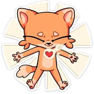 ❤️‍🔥 chat, mignon, coeur, dessin animé, autocollant telegram sticker