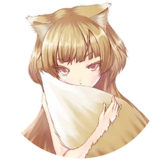 😳 Аниме, Девушка, Кошачьи уши, Милый, Манга telegram sticker