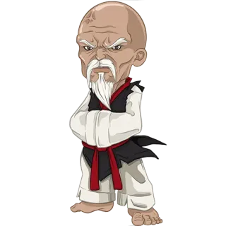 👴 Karate, Võ thuật, Ông già, Sensei, Hoạt hình telegram sticker