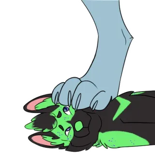🦶 furry, paw, stomped, cartoony, anthro, mascot, animal telegram sticker