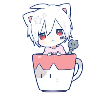 😍 anime, kawaii, cat, cute, chibi, manga telegram sticker
