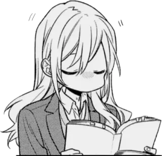 😌 动漫, 漫画, 阅读, 女孩, 可爱 telegram sticker