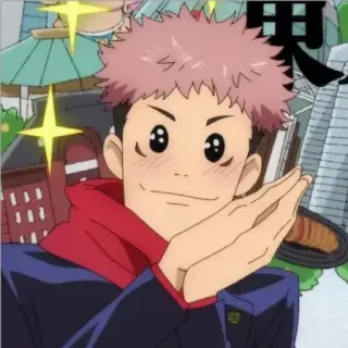 🙂 Yuji Itadori Jujutsu Kaisen anime, manga, character, jujutsu kaisen, yuji itadori whatsapp sticker