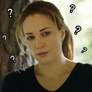 ❓ Fragezeichen, Frau, Denken, Verwirrung, Rätselhaft, Zweifel telegram sticker