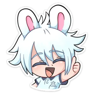 👍 Animé, Dessin animé, Lapin, Mignon, Personnage telegram sticker