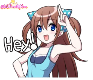 Cheeful meo girl by Moon whatsapp stickers