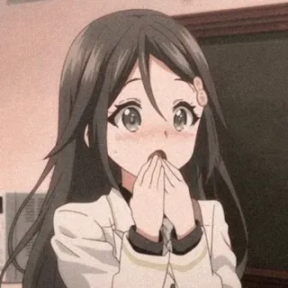 🖤 Anime, Mädchen, aufgeregt, erröten, süß, Reaktion telegram sticker