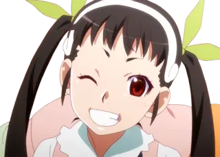 😉 Hachikuji Mayoi Monogatari series Anime, Hachikuji Mayoi, Monogatari telegram sticker