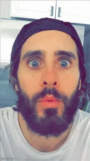 😮 @ruth-love jared leto, twarz, mężczyzna, broda, celebryta telegram sticker