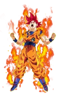 😡 Goku Dragon Ball Z 动漫, 超级赛亚人, 格斗, 红色, 火焰 telegram sticker