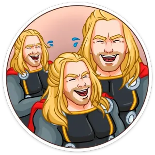 😂 Thor cartoon, marvel, superhero, Thor, laughing telegram sticker