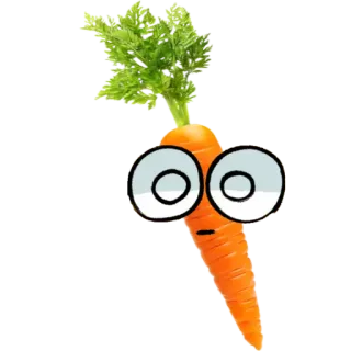 🤯 cenoura, vegetal, comida, olhos, fofo, engraçado telegram sticker