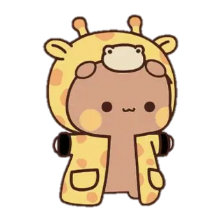 🐼 girafe, animal, mignon, kawaii, dessin animé, personnage, sweat à capuche whatsapp sticker