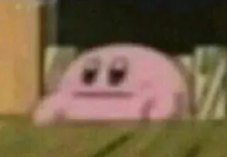 😑 Kirby เคอร์บี้, วิดีโอเกม, นินเทนโด, น่ารัก, สีชมพู, มีม telegram sticker