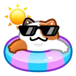 🏖 gato, verão, óculos de sol, piscina, boia, férias telegram sticker