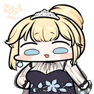 😳 Hic! stiker, anime, kartun, imut, gadis, rambut pirang, tiara telegram sticker