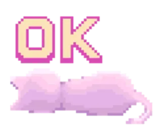 😶 OK cat, pixel art, ok, animal, cute whatsapp sticker
