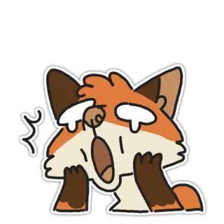 😱 rubah, binatang, kartun, stiker, lucu, ilustrasi telegram sticker