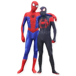 🤝 Spiderman ซูเปอร์ฮีโร่, มาร์เวล, หนังสือการ์ตูน, สไปเดอร์แมน, ไมล์ส โมราเลส, ปีเตอร์ พาร์คเกอร์ telegram sticker