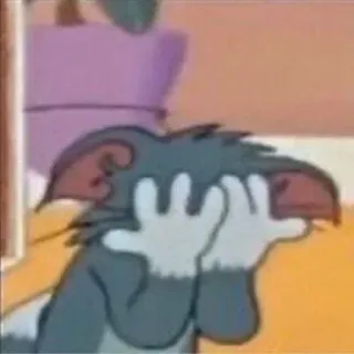🫣 Tom Cat Tom and Jerry Cartone animato, Gatto, Meme, Frustrazione, Facepalm, Animato telegram sticker