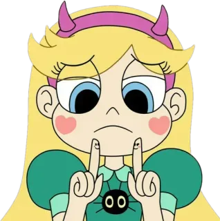🤓 Star Butterfly Star vs. the Forces of Evil Desenho animado, Dedo do meio, Princesa, Chifres, Magia, Animado telegram sticker