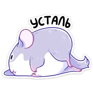 ☹️ Усталь chinchila, fofo, cansado, animal, desenho animado, adesivo whatsapp sticker