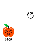 😬 STOP stop, pesca, frutta, mano, cursore telegram sticker