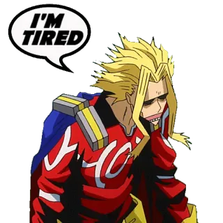 😓 All Might My Hero Academia I'M TIRED anime, tired, manga, hero, superhero telegram sticker