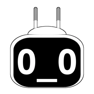 😱 Robot, Emoji, Bianco e nero, Arte digitale, Cartone animato, Minimalista telegram sticker