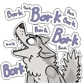 🐶 Bork Bork Bork hond, blaffen, dier, wolf, cartoon telegram sticker