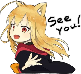 A little girl Sticker (Fox) ENG :: @line_stickers whatsapp stickers