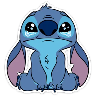 😭 Stitch Lilo & Stitch стич, лило и стич, плачет, грустный, мультфильм, дисней whatsapp sticker