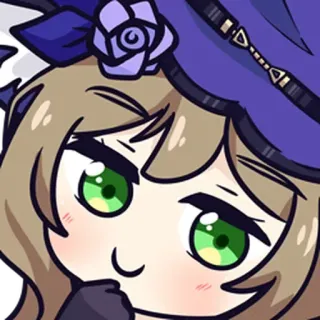 😌 Lisa Genshin Impact ลิซ่า, เก็นชิน อิมแพ็ค, อนิเมะ, เกม, ตัวละคร, น่ารัก, สติกเกอร์ telegram sticker