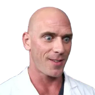 😲 Johnny Sins лысый, мужчина, врач, белый халат, актер telegram sticker