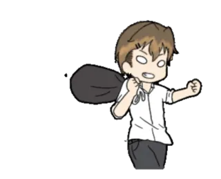 🏃 Anime, Hoạt hình, Tức giận, Túi, Đàn ông, Bực bội telegram sticker