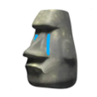 😭 Moai, Emoji, khóc, đầu đá, tượng telegram sticker