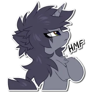 😤 HMF ステッカー, ポニー, ユニコーン, 漫画 telegram sticker