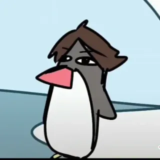 🦈 pinguino, cartone animato, animale, uccello, antropomorfo telegram sticker