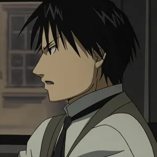 💙 Roy Mustang Fullmetal Alchemist Roy Mustang, Fullmetal Alchemist, anime, manga, reactions, animation telegram sticker