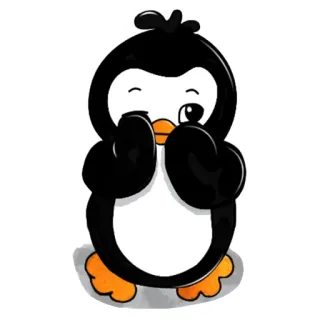 🙈 pinguino, carino, animale, uccello, cartone animato, kawaii whatsapp sticker