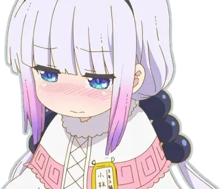 😢 Kanna Kamui Miss Kobayashi's Dragon Maid 애니메이션, 칸나, 칸나 카무이, 드래곤 메이드, 코바야시네 메이드래곤, 귀여운, 드래곤 telegram sticker